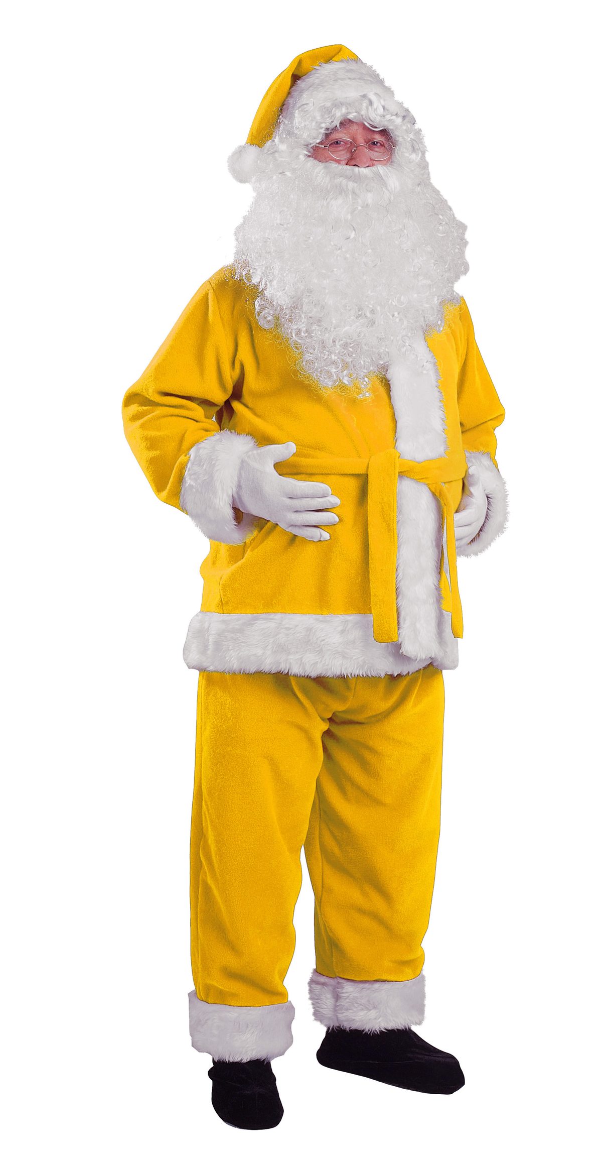 Weihnachtsmann Kostüm-Set Für Erwachsene – Mit Bart, Perücke, Mütze & Brille (Rot/Weiß)