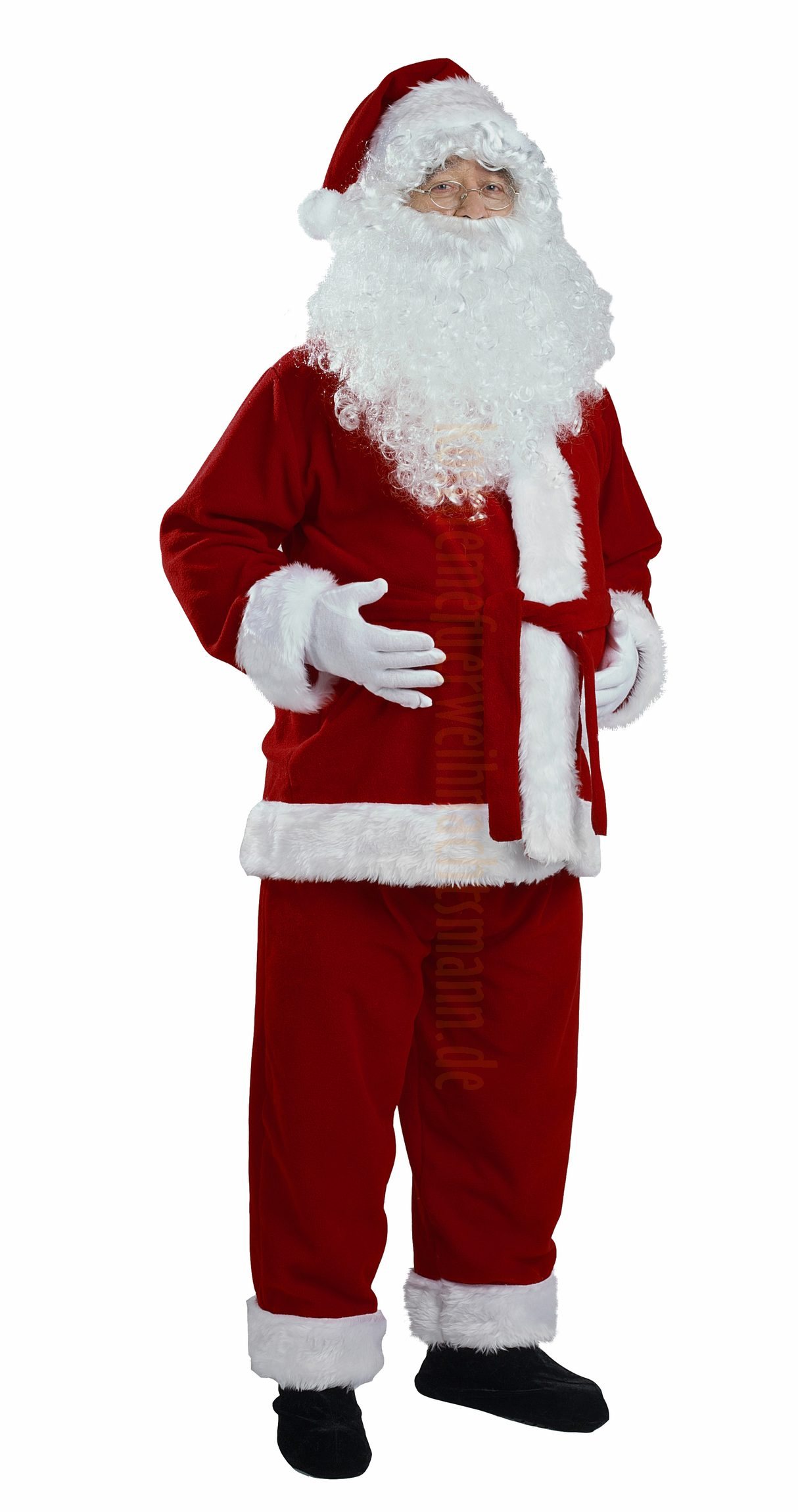 Weinrotes Weihnachtsmannkostüm - Jacke, Hose und Mütze