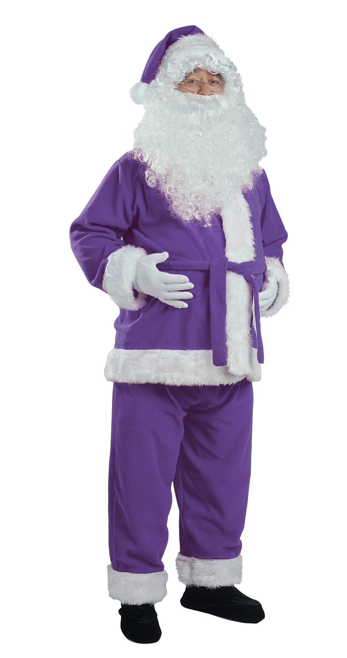 Lila Weihnachtsmannkostüm - Jacke, Hose und Mütze