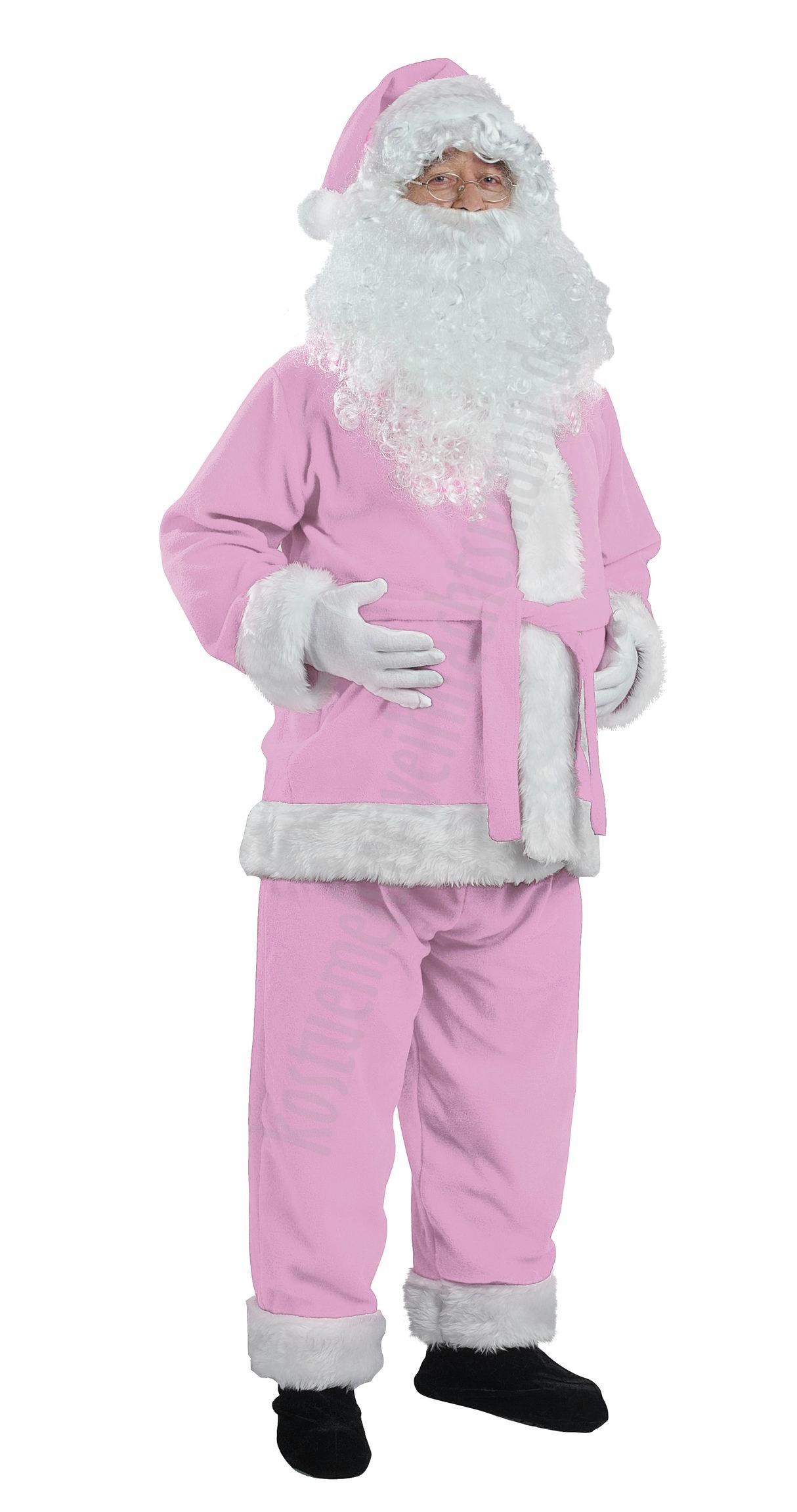Rosa Weihnachtsmannkostüm - Jacke, Hose und Mütze
