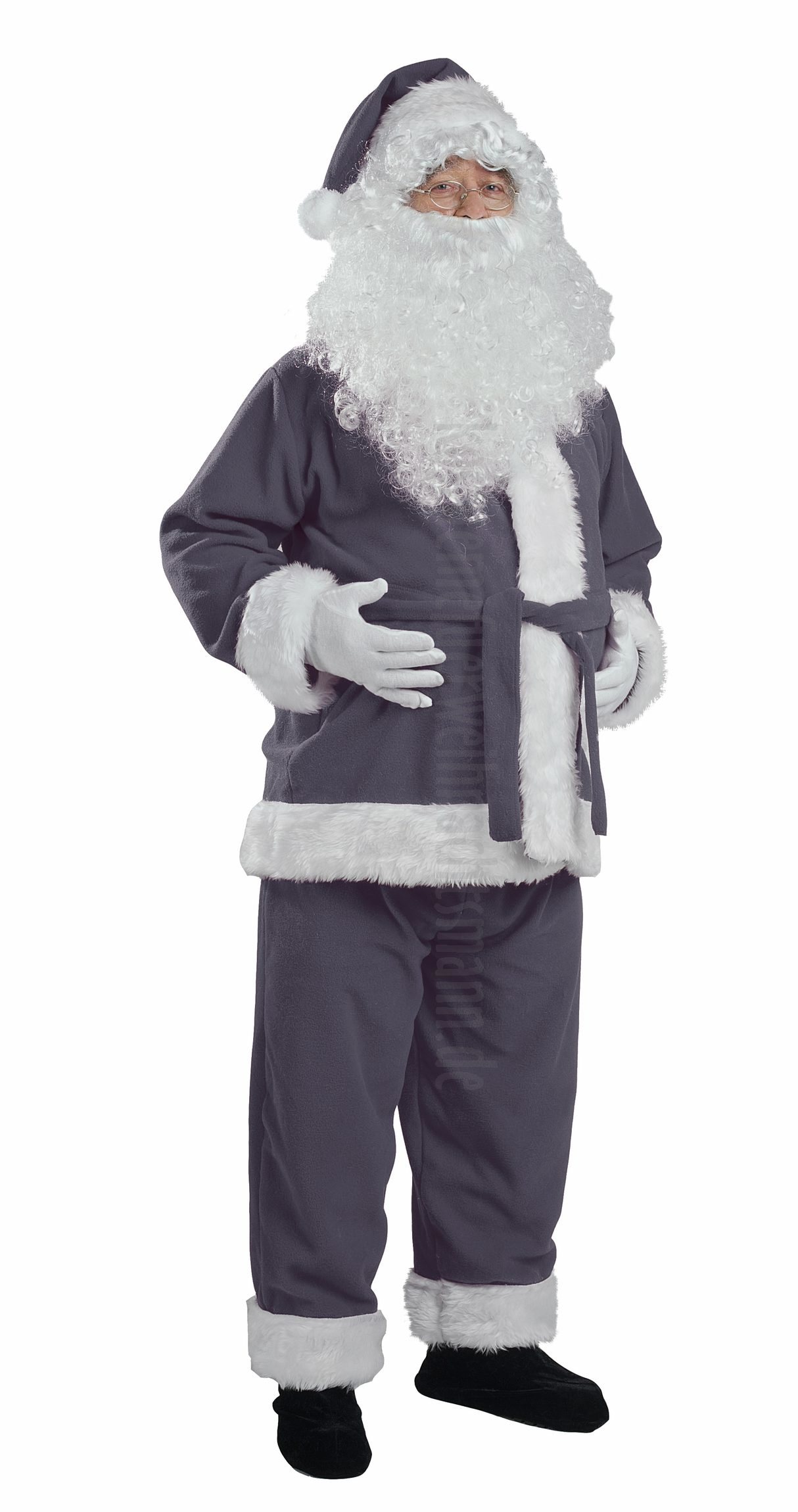 Graues Weihnachtsmannkostüm - Jacke, Hose und Mütze
