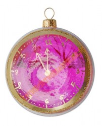 Weihnachtskugel Uhr mit Rosa Ziffernblatt