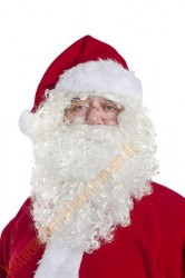 kurzer lockiger weißer Weihnachtsmannbart und Perücke kurzer lockiger weißer Weihnachtsmannbart und Perücke