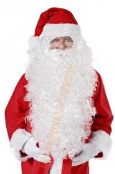 lange Weihnachtsmannbart XXL, sehr lange weiße Weihnachtsmannbart
