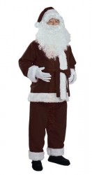 Dunkelbraun Weihnachtsmannkostüm, Dunkelbraun Nikolauskostüm - Jacke, Hose und Mütze Dunkelbraun Weihnachtsmannkostüm, Dunkelbraun Nikolauskostüm - Jacke, Hose und Mütze
