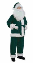 Dunkelgrün Weihnachtsmannkostüm, Dunkelgrün Nikolauskostüm - Jacke, Hose und Mütze Dunkelgrün Weihnachtsmannkostüm, Dunkelgrün Nikolauskostüm - Jacke, Hose und Mütze