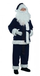 Marineblau Weihnachtsmannkostüm, Marineblau Nikolauskostüm - Jacke, Hose und Mütze