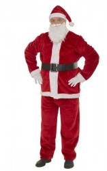 Weihnachtsmannkostüm aus Plüsch - Set Glocke Bauch Schuhe Weihnachtsmannkostüm aus Plüsch - Set Glocke Bauch Schuhe