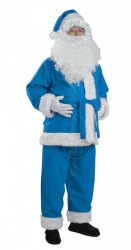 himmelblau Weihnachtsmannkostüm, himmelblau Nikolauskostüm - Jacke, Hose und Mütze