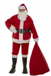 Weihnachtsmannkostüm aus Filz - Geschenkesack und Brille Weihnachtsmannkostüm aus Filz - Geschenkesack und Brille