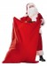 Professioneller Weihnachtsmann mit Geschenkesack, Weihnachtsmann in luxuriösem Kostüm mit riesigem Geschenkesack