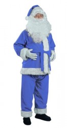 blau Weihnachtsmannkostüm, blau Nikolauskostüm - Jacke, Hose und Mütze blau Weihnachtsmannkostüm, blau Nikolauskostüm - Jacke, Hose und Mütze