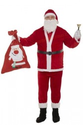 Weihnachtsmannkostüm aus Plüsch - Set Geschenkesack Handschuhe Weihnachtsmannkostüm aus Plüsch - Set Geschenkesack Handschuhe
