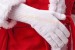 Dicke weiße Weihnachtsmannhandschuhe aus Strickware