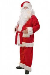 Weihnachtsmannkostüm mit lang Pelz - Jacke, Hose und Mütze Weihnachtsmannkostüm mit lang Pelz - Jacke, Hose und Mütze