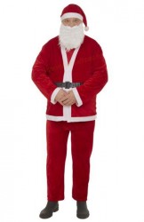 Weihnachtsmannkostüm aus Plüsch, Weihnachtsmannverkleidung aus Plüsch - Set Weihnachtsmannkostüm aus Plüsch, Weihnachtsmannverkleidung aus Plüsch - Set