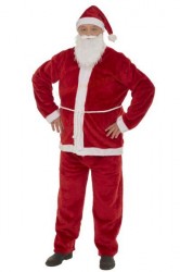 Plüsch Weihnachtsmannkostüm, Weihnachtsmannkostüm aus Plüsch - Jacke Hose Mütze Weihnachtsmannbart Plüsch Weihnachtsmannkostüm, Weihnachtsmannkostüm aus Plüsch - Jacke Hose Mütze Weihnachtsmannbart