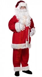 Weihnachtsmannkostüm mit lang Pelz - Jacke, Hose und Mütze Weihnachtsmannkostüm mit lang Pelz - Jacke, Hose und Mütze