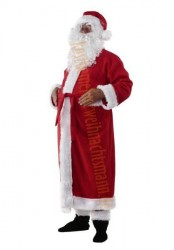 Weihnachtsmannkostüm mit Mantel - Bart / Stiefelbedeckungen