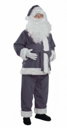 Grau Weihnachtsmannkostüm, Grau Nikolauskostüm - Jacke, Hose und Mütze