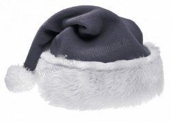 Grau Weihnachtsmannmütze, Grau Nikolausmütze Grau Weihnachtsmannmütze, Grau Nikolausmütze