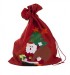 Roter Geschenkesack des Weihnachtsmanns, Geschenkesack mit Aufnäher, Geschenkesack mit Strickbündchen