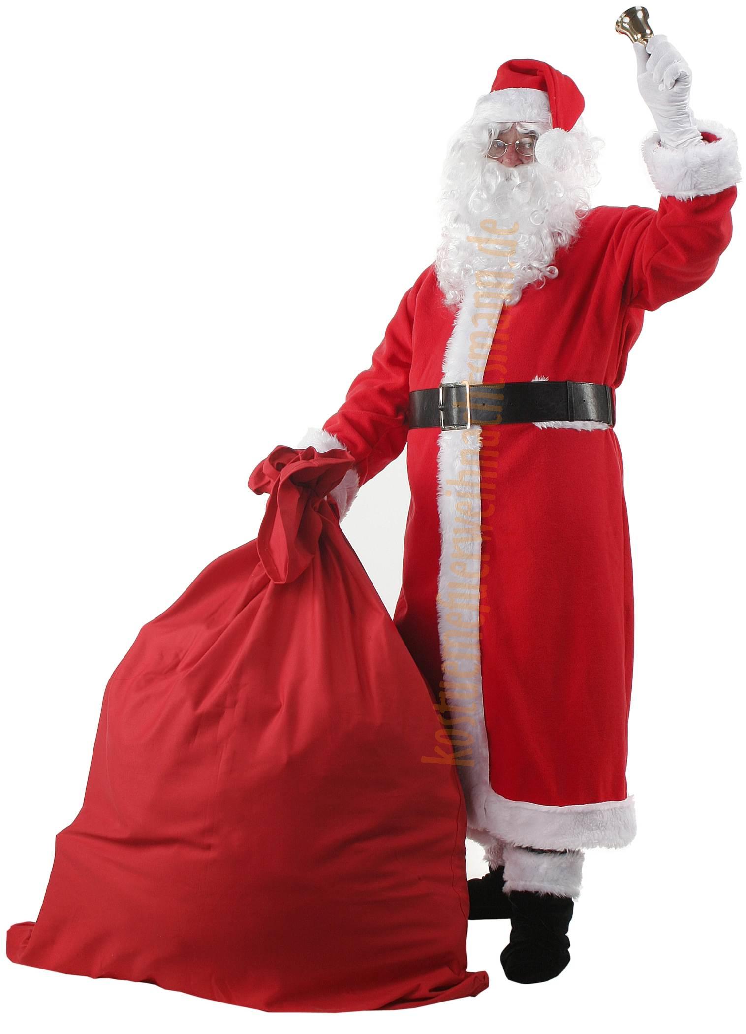 HarnyLoom Weihnachtsmann Kostüm Herren – Komplettes Set Mit Mantel, Bart, Perücke, Geschenktüte
